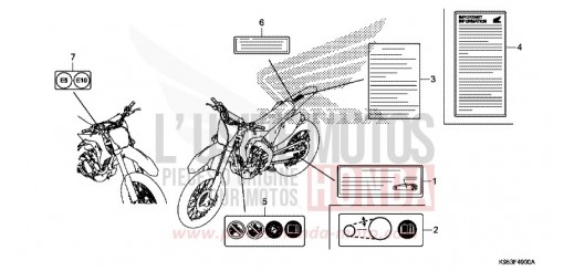 CAUTION LABEL CRF250RJ de 2018
